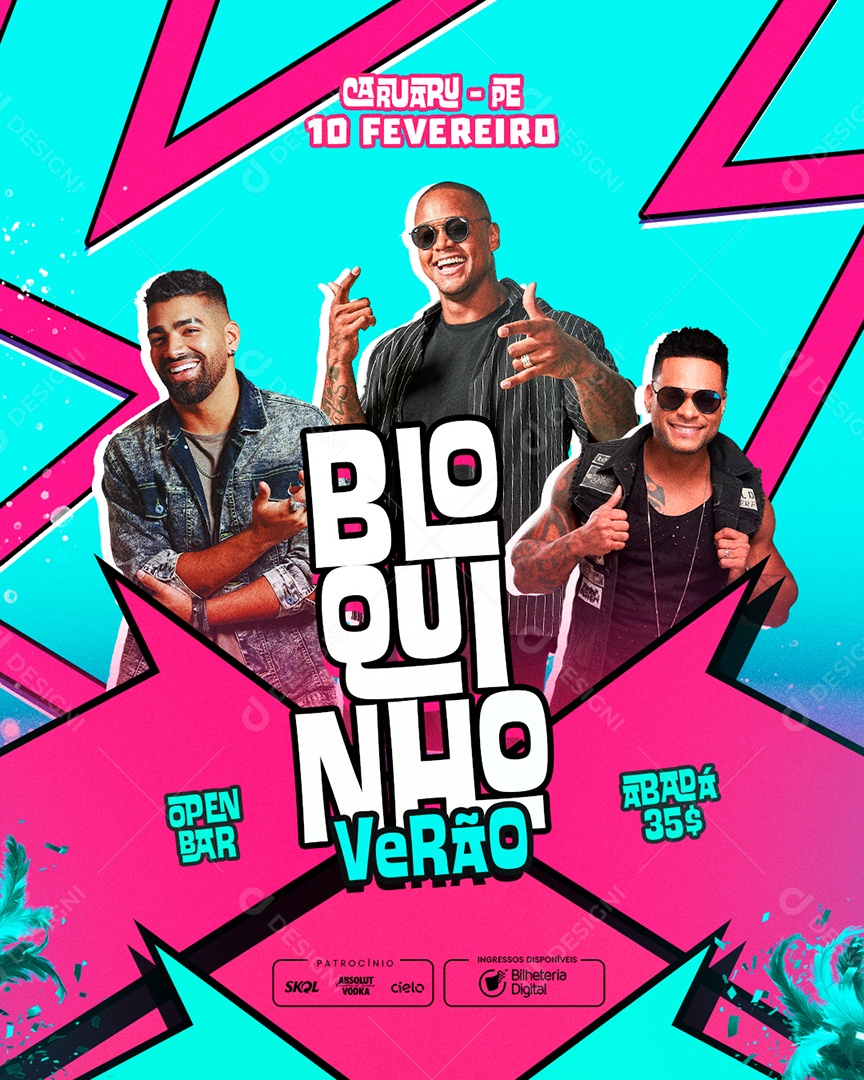 Flyer Bloquinho Verão Social Media PSD Editável