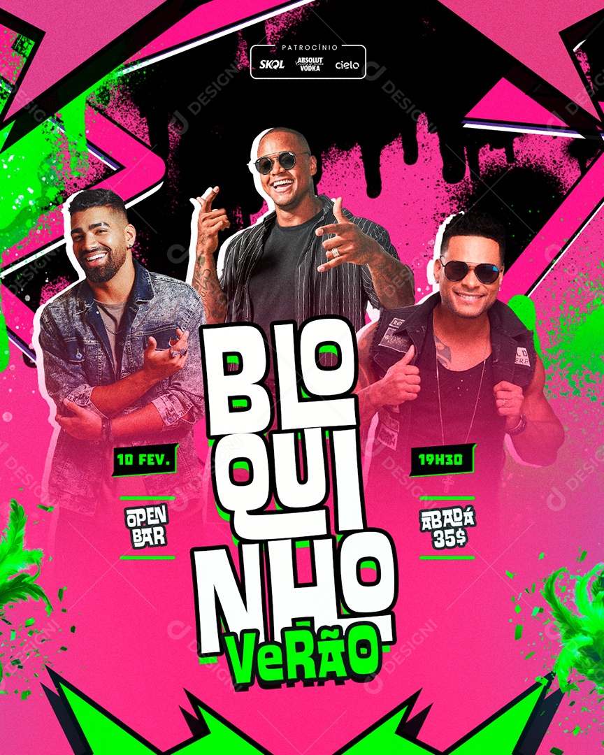 Social Media Flyer Bloquinho Verão PSD Editável