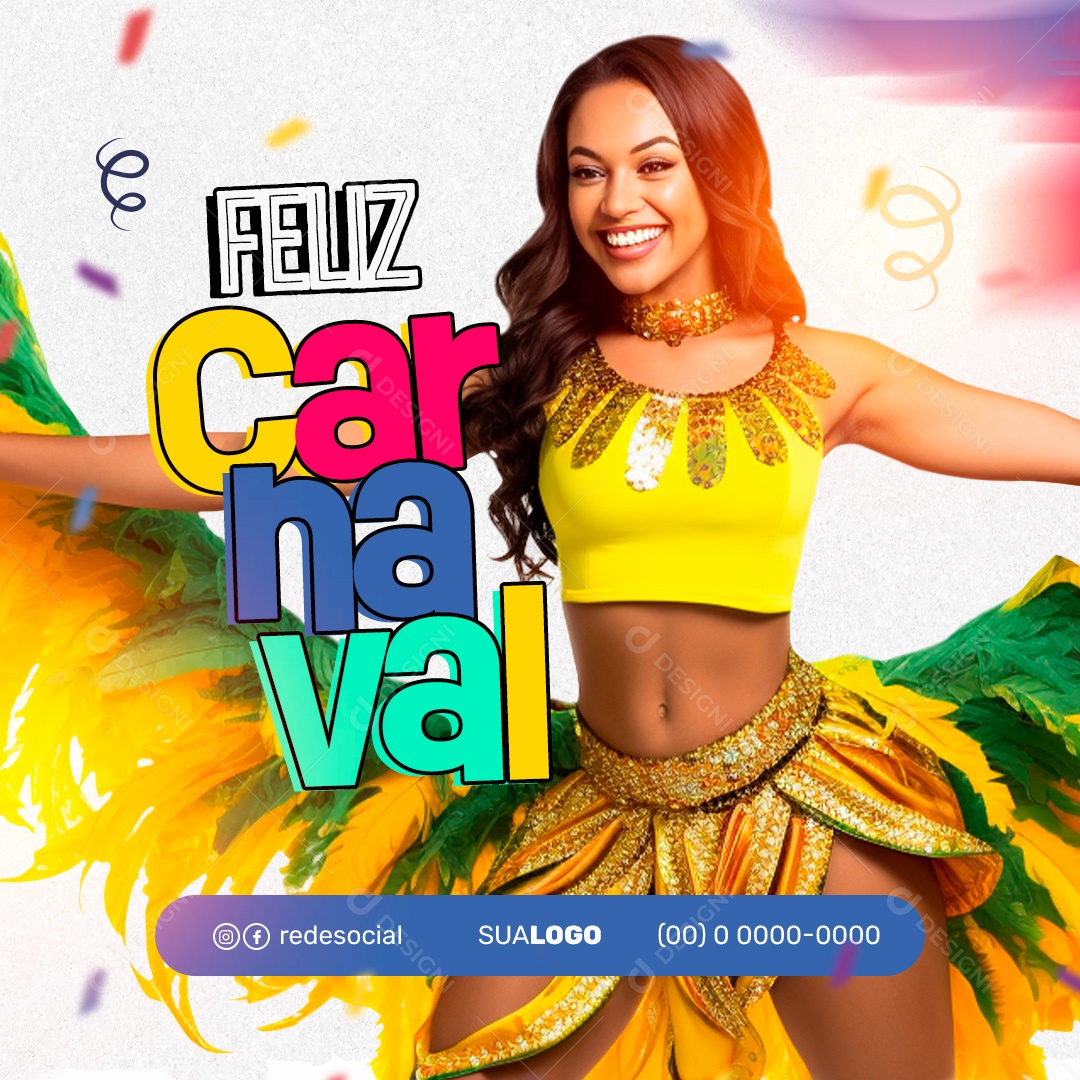 Social Media Feliz Carnaval PSD Editável