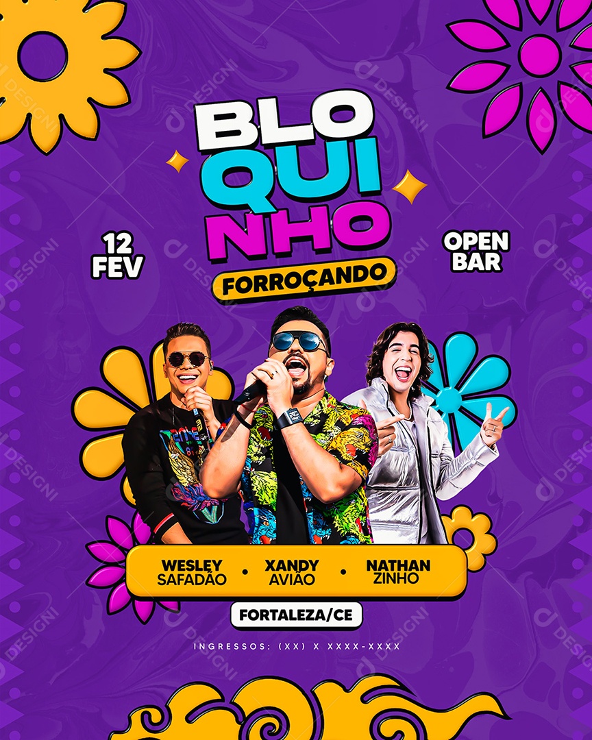 Social Media Flyer Bloquinho Forroçando PSD Editável