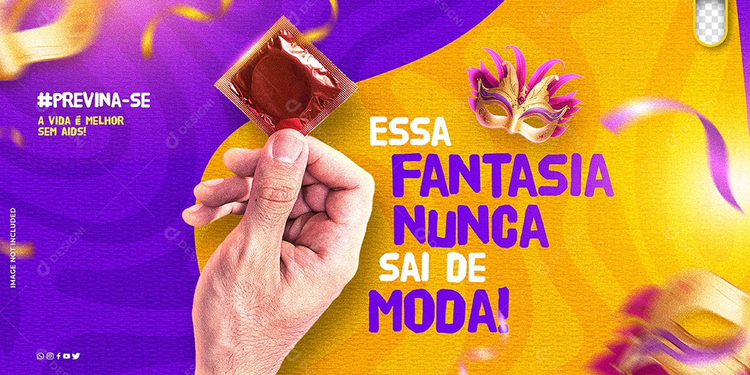 Social Media Banner Essa Fantasia Nunca Ssai De Moda Previna-se PSD Editável