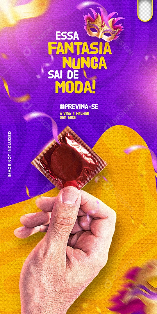 Social Media Story Essa Fantasia Nunca Sai De Moda Previna-se PSD Editável