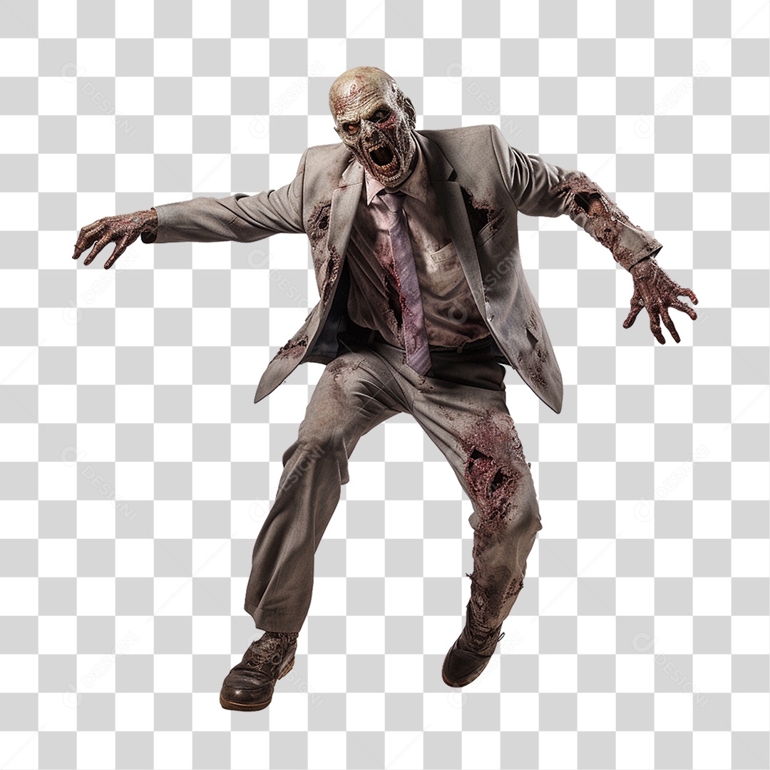 Zoombie Halloween PNG Transparente