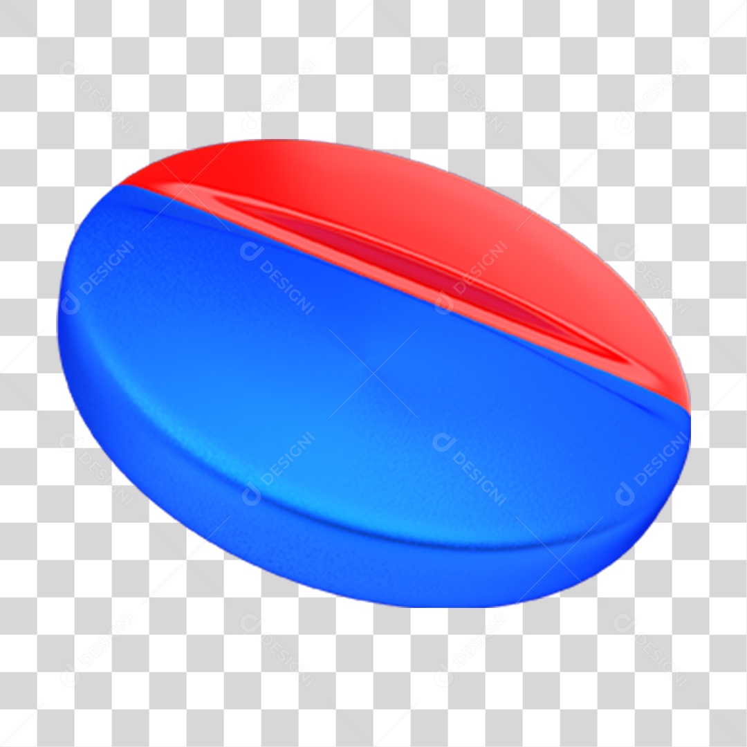 Elemento 3D Circulo Azul e Vermelho PNG Transparente