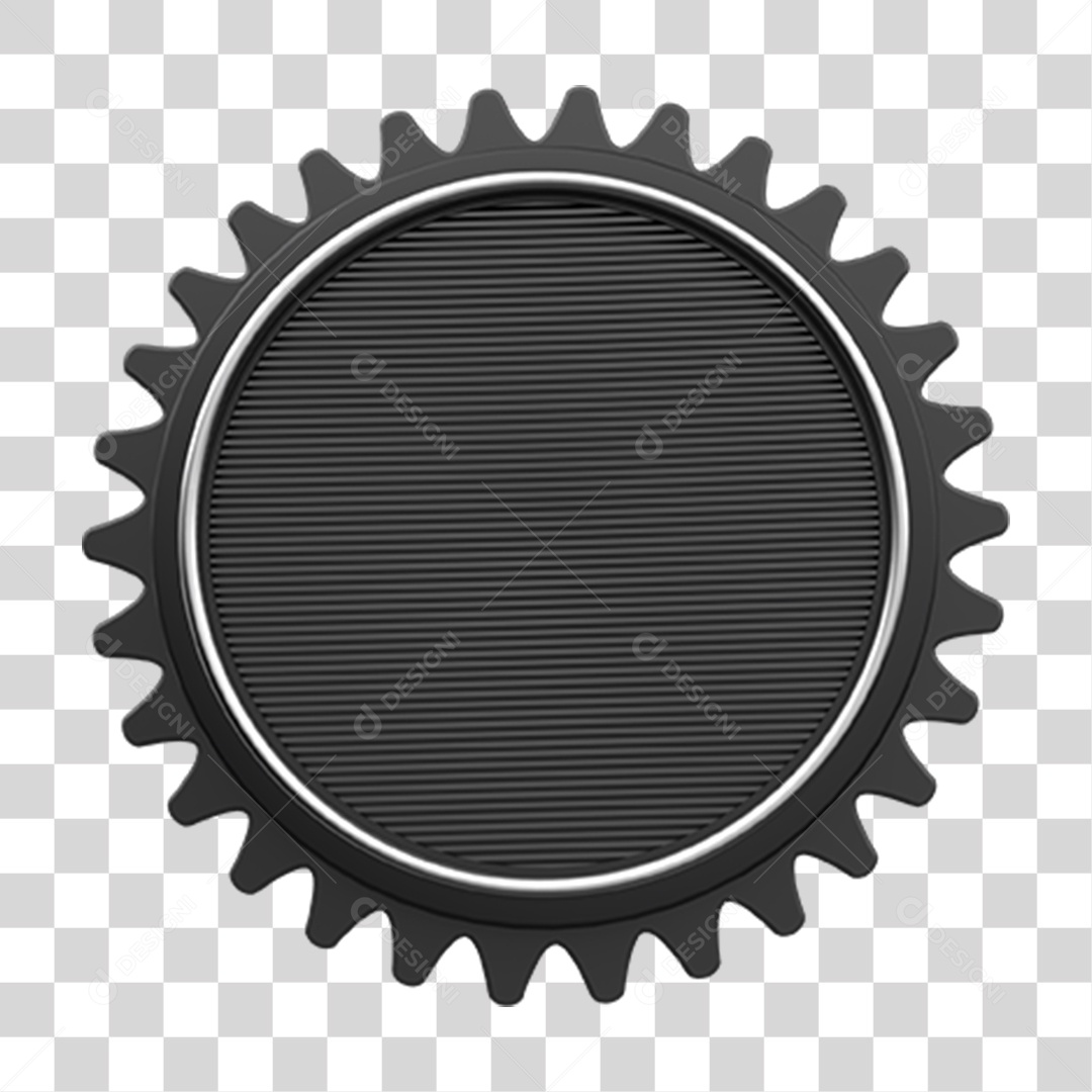 Elemento 3D Engrenagem PNG Transparente