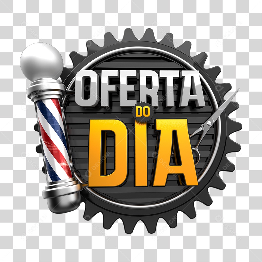 Selo 3D Oferta do Dia Para Composição PNG Transparente