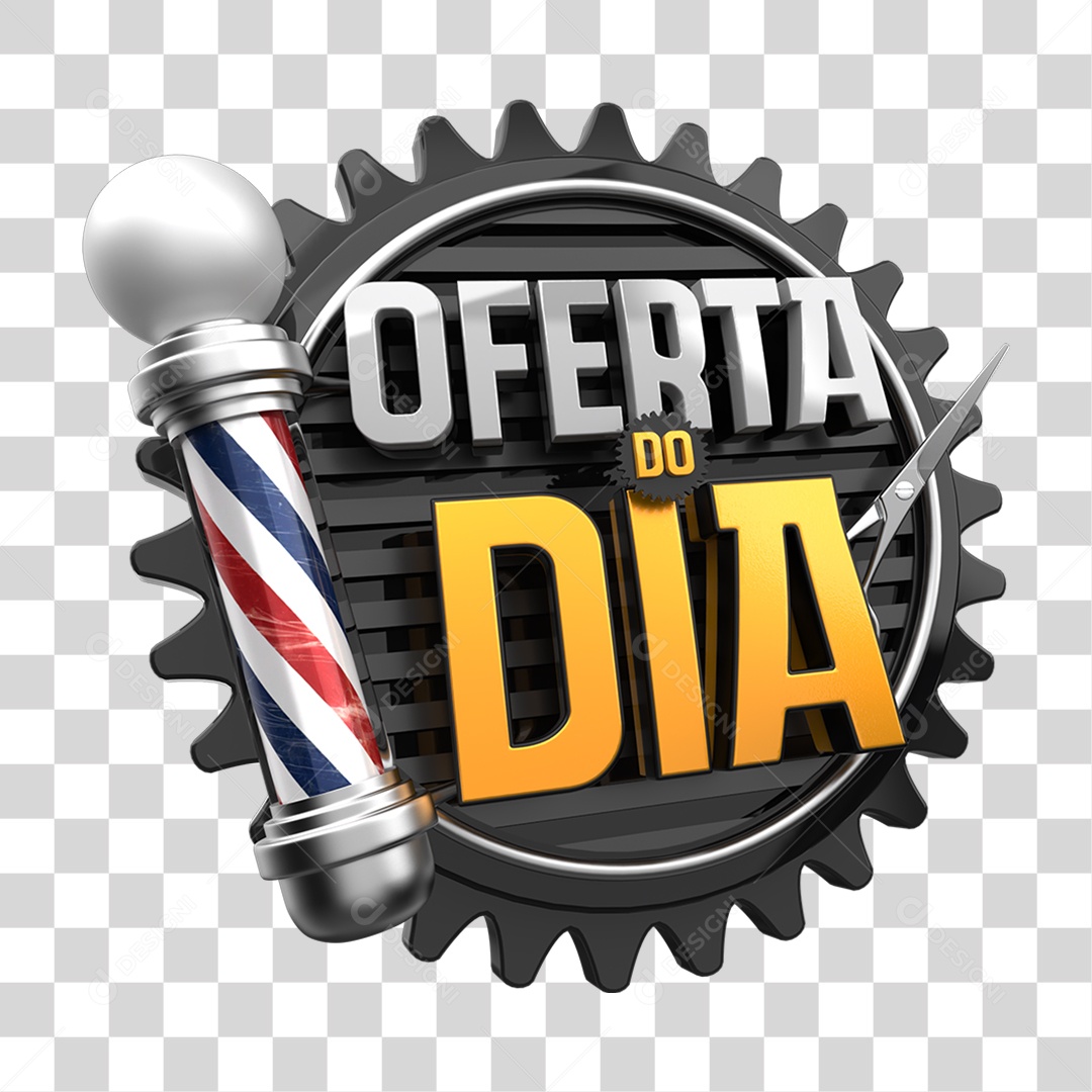 Selo 3D Oferta do Dia Para Composição PNG Transparente