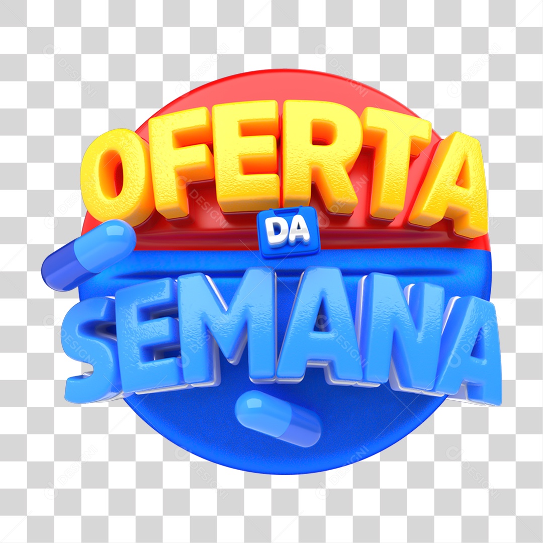 Selo 3D Oferta da Semana Para Composição PNG Transparente