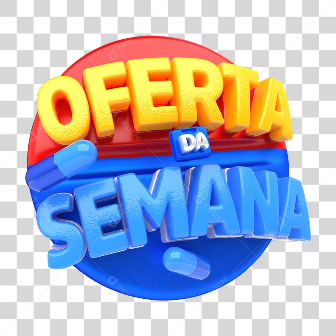 Selo 3D Oferta da Semana Para Composição PNG Transparente