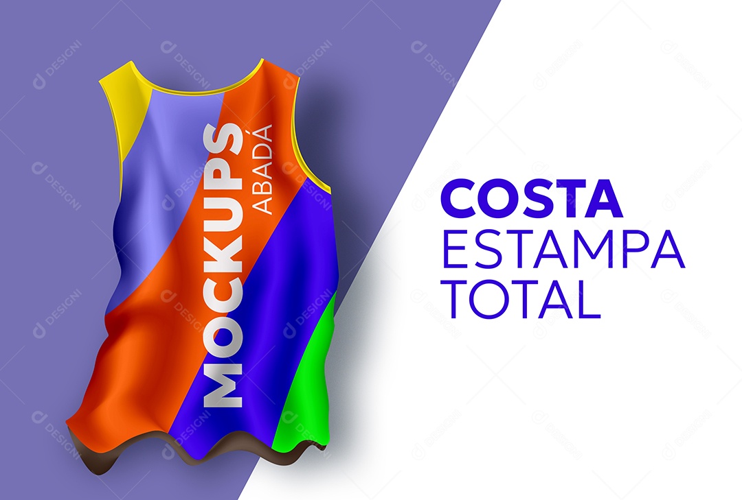 Modelo de Abadá de Carnaval Costa Mockup PSD Editável