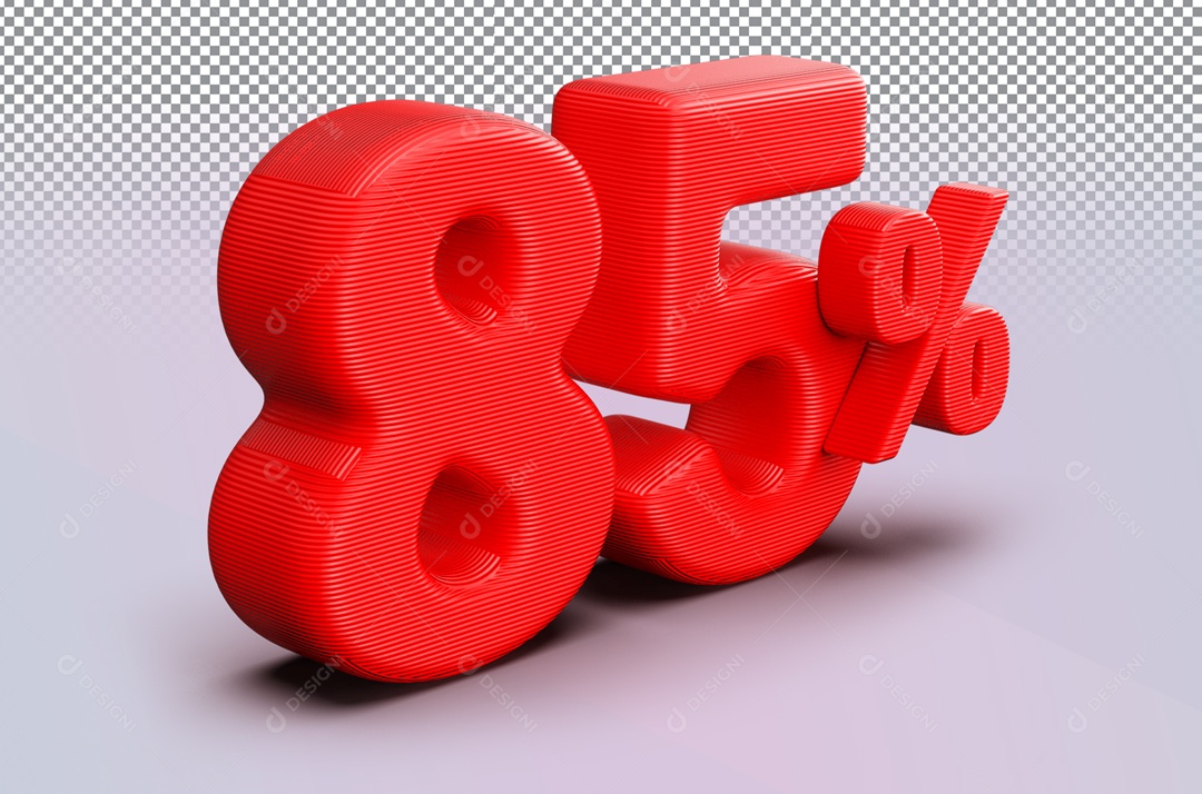 Desconto de 85% Número 3D para Composição PSD
