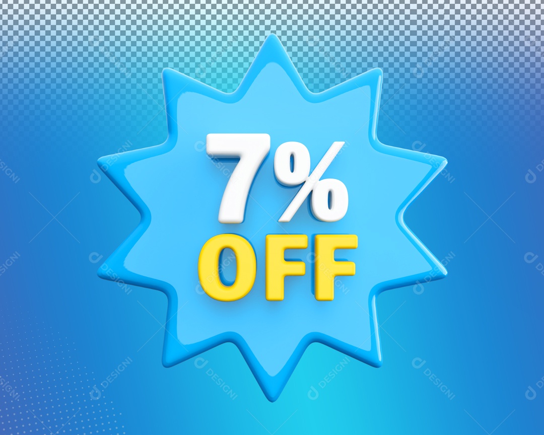 Desconto de 7% OFF Elemento 3D para Composição PSD