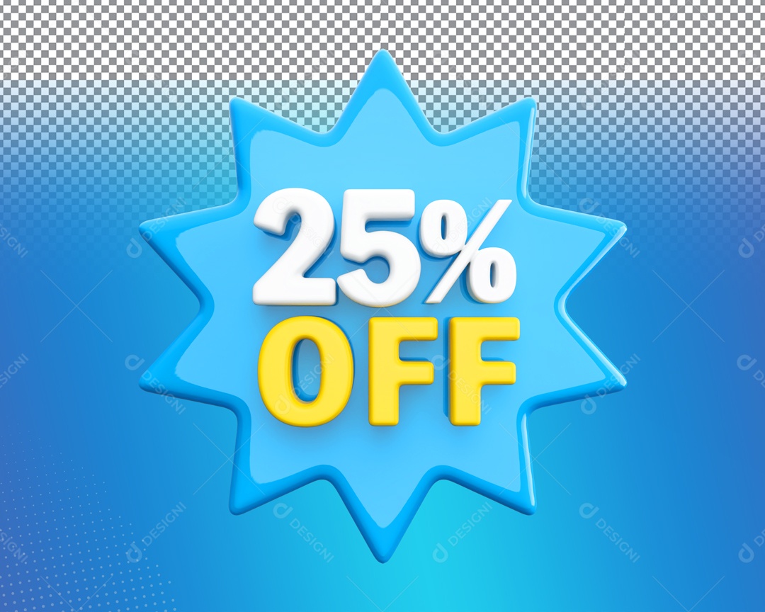 Desconto de 25% OFF Elemento 3D para Composição PSD