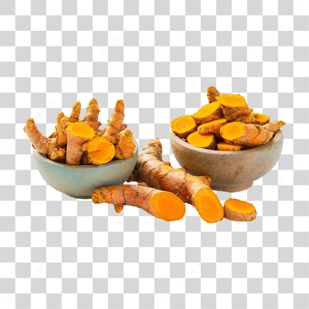 Raiz de Cúrcuma Açafrão PNG Transparente