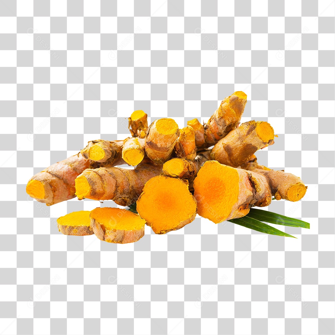 Raiz de Cúrcuma Açafrão PNG Transparente