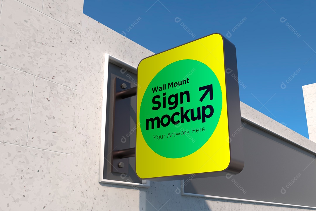 Mockup De Placa Quadrada PSD Editável