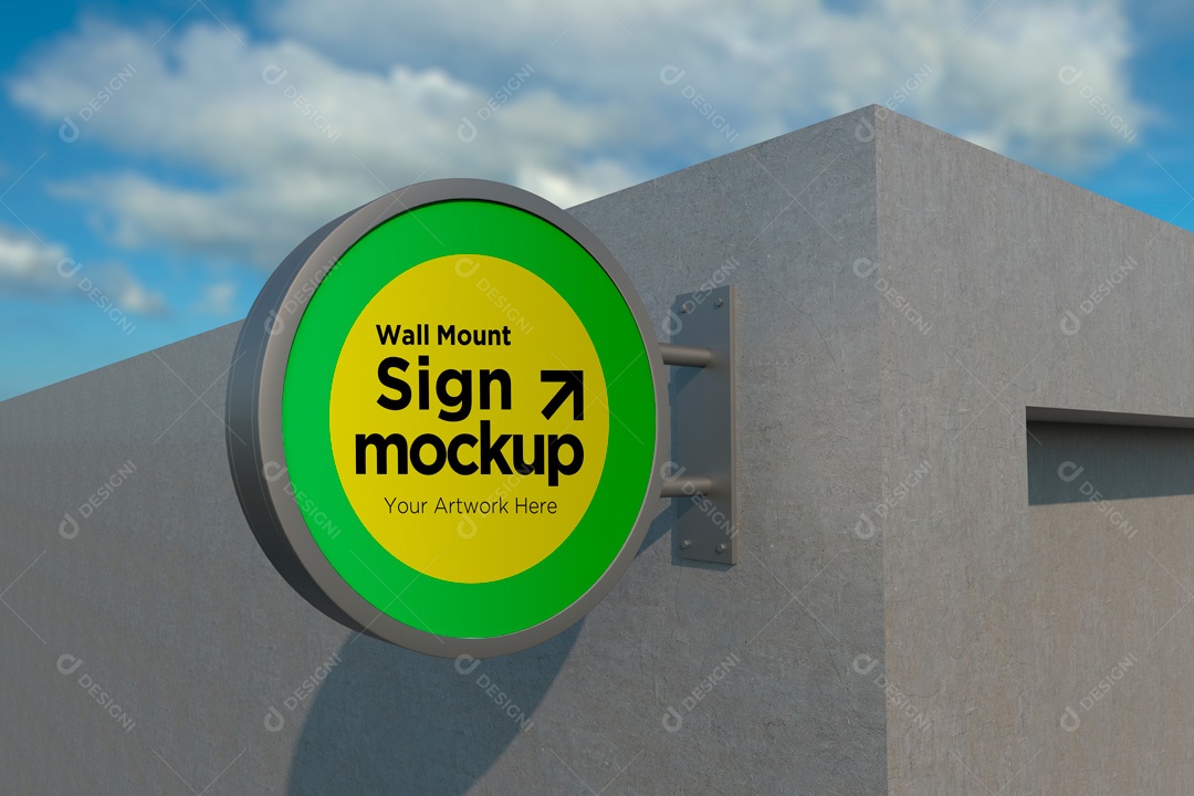 Mockup De Placa Redonda PSD Editável