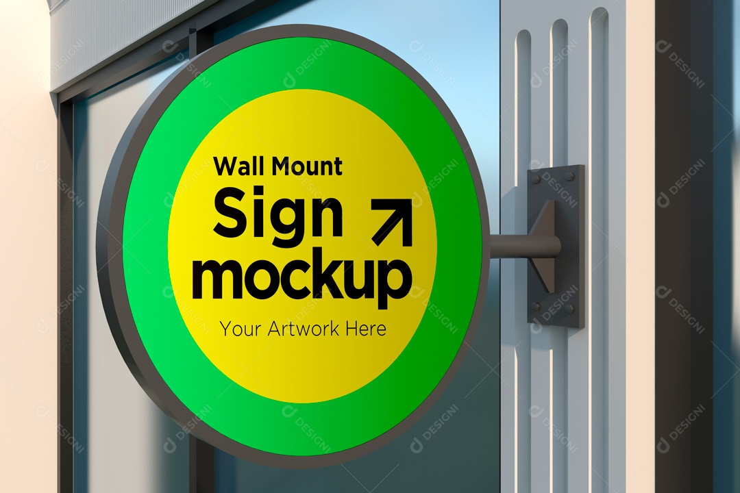 Mockup De Placa Redonda PSD Editável