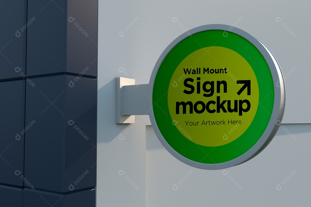 Mockup De Placa Redonda PSD Editável