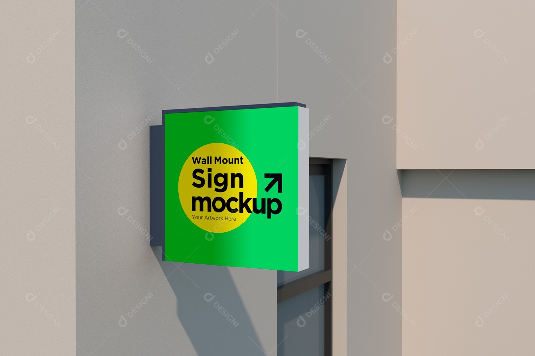 Mockup De Placa Quadrada PSD Editável