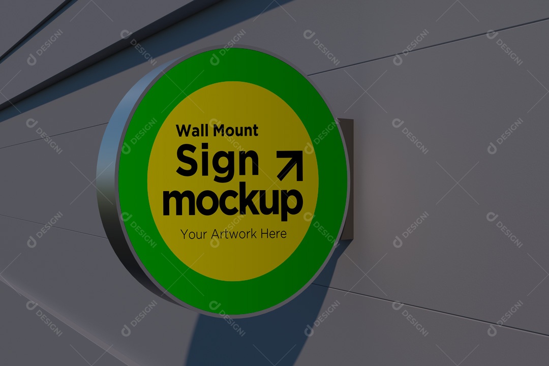 Mockup De Placa Redonda PSD Editável