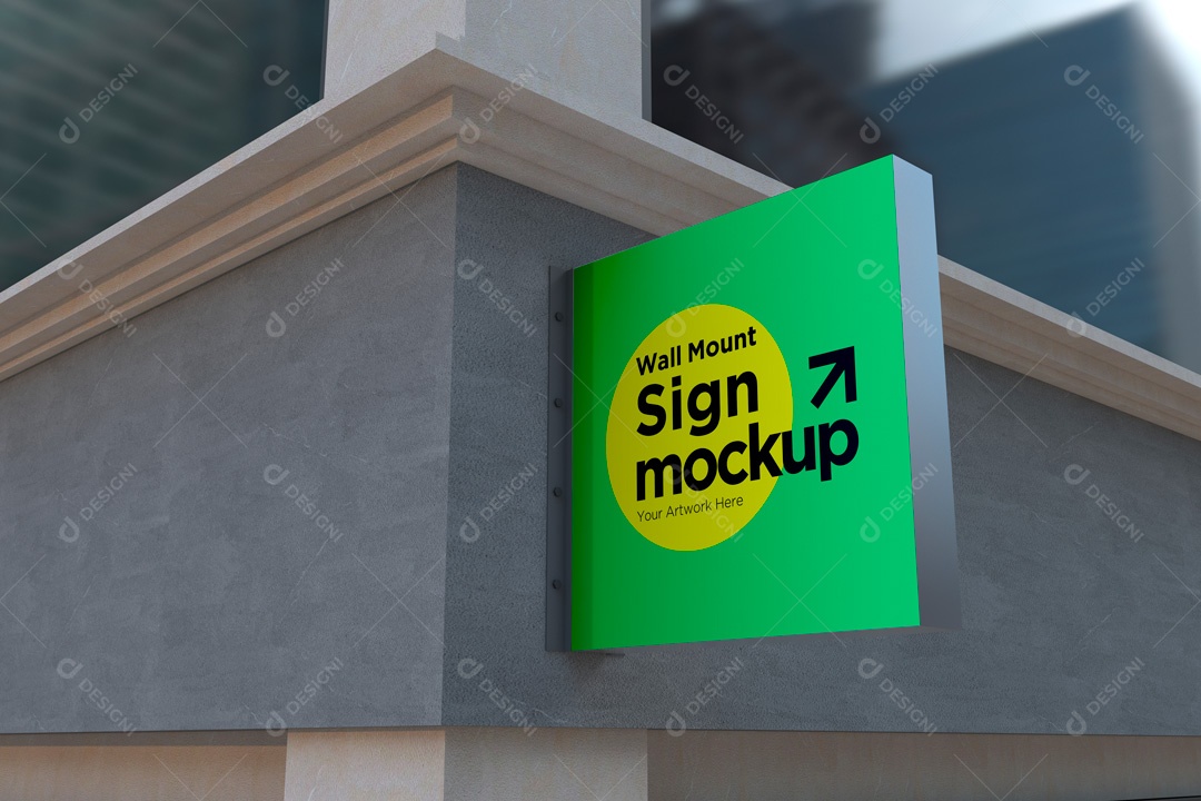 Mockup De Placa Quadrada PSD Editável