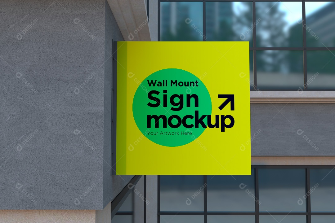 Mockup De Placa Quadrada PSD Editável