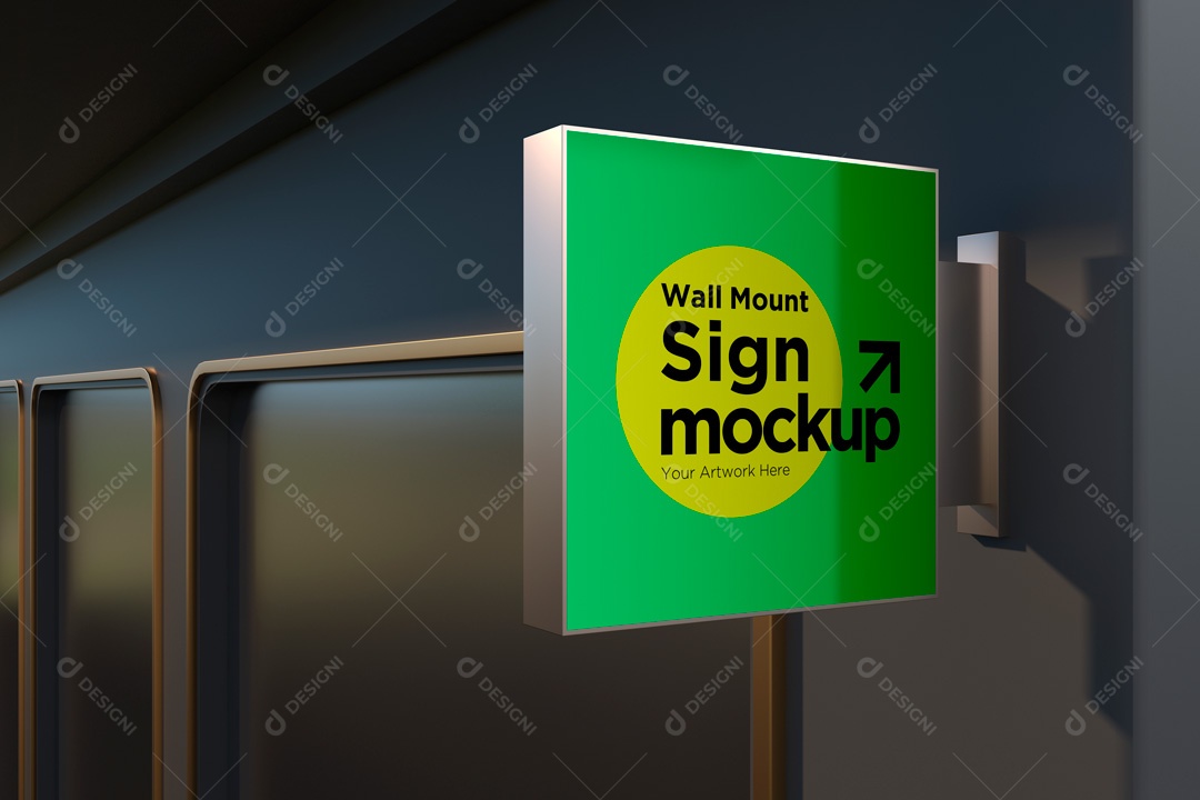 Mockup De Placa Quadrada PSD Editável