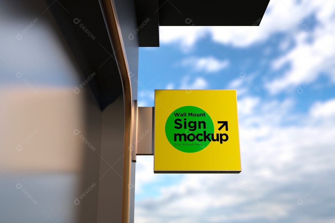 Mockup De Placa Quadrada PSD Editável