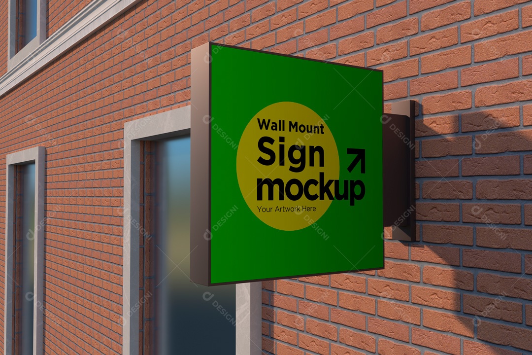 Mockup De Placa Quadrada PSD Editável