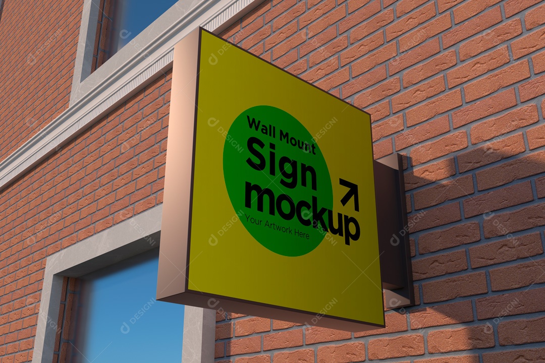 Mockup De Placa Quadrada PSD Editável