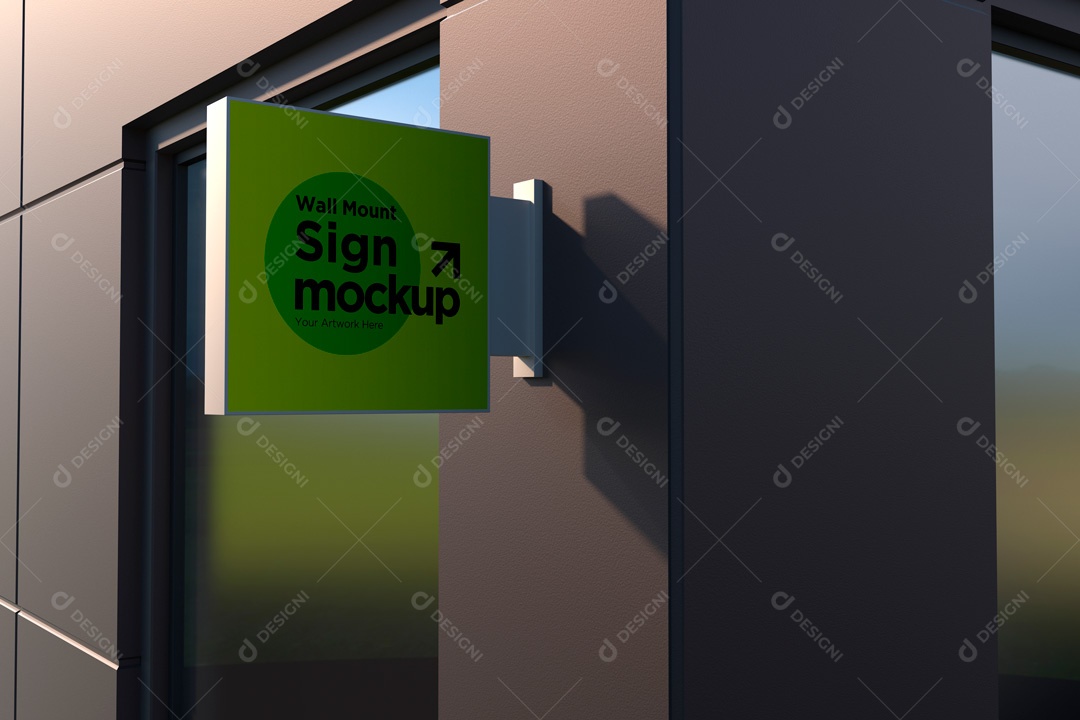 Mockup De Placa Quadrada PSD Editável