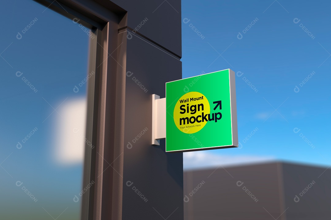 Mockup De Placa Quadrada PSD Editável