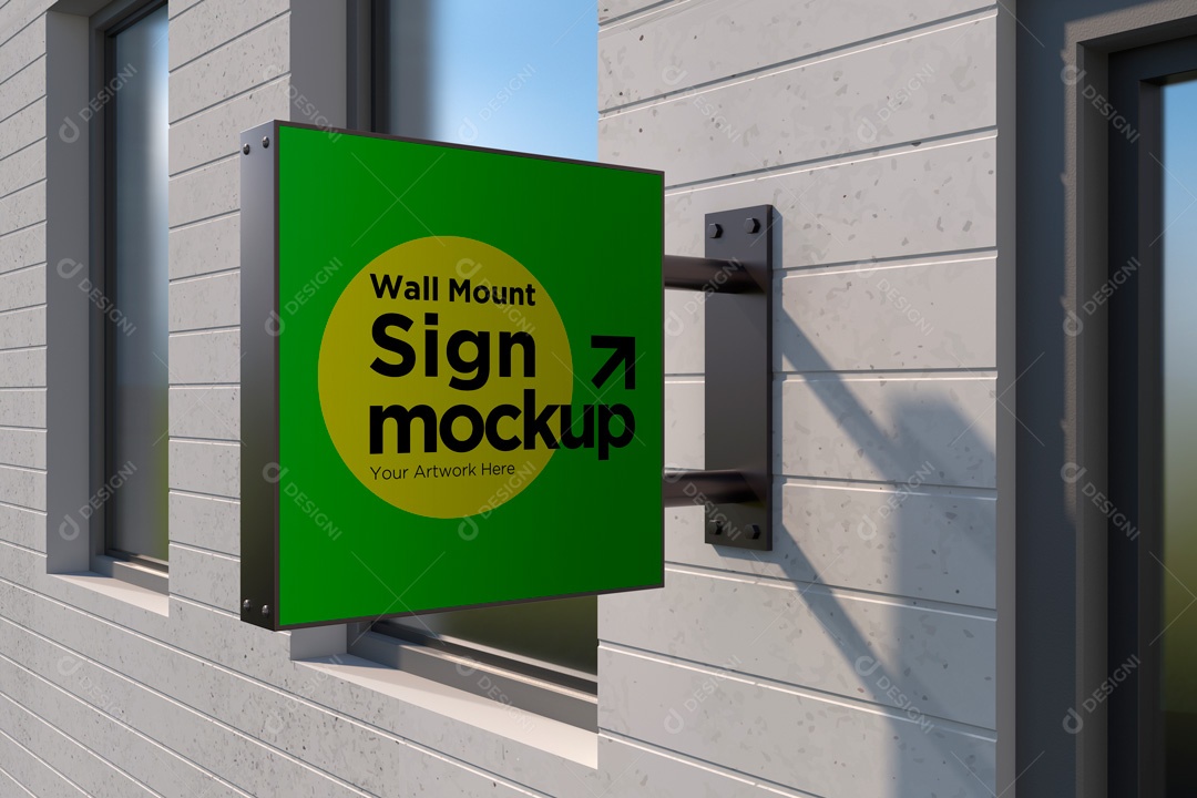 Mockup De Placa Quadrada PSD Editável