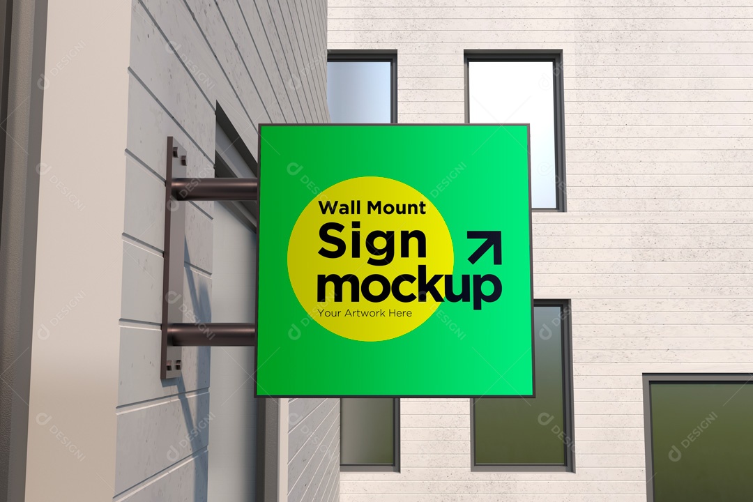 Mockup De Placa Quadrada PSD Editável