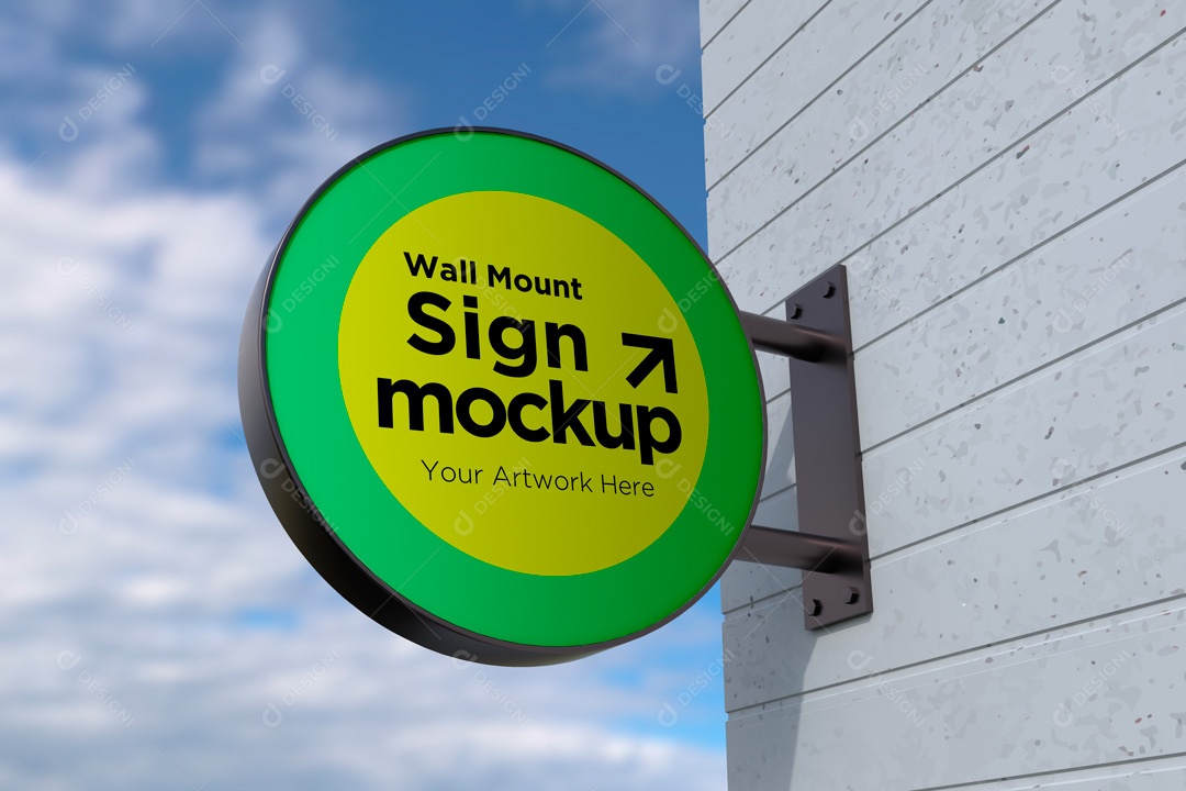 Mockup De Placa Redonda PSD Editável