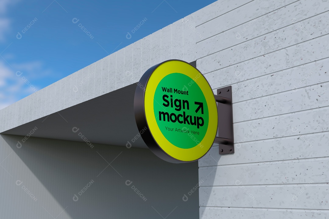 Mockup De Placa Redonda PSD Editável