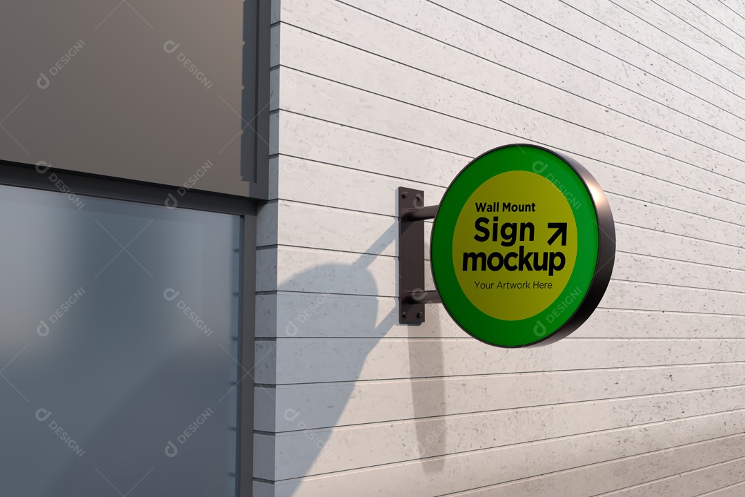 Mockup De Placa Redonda PSD Editável