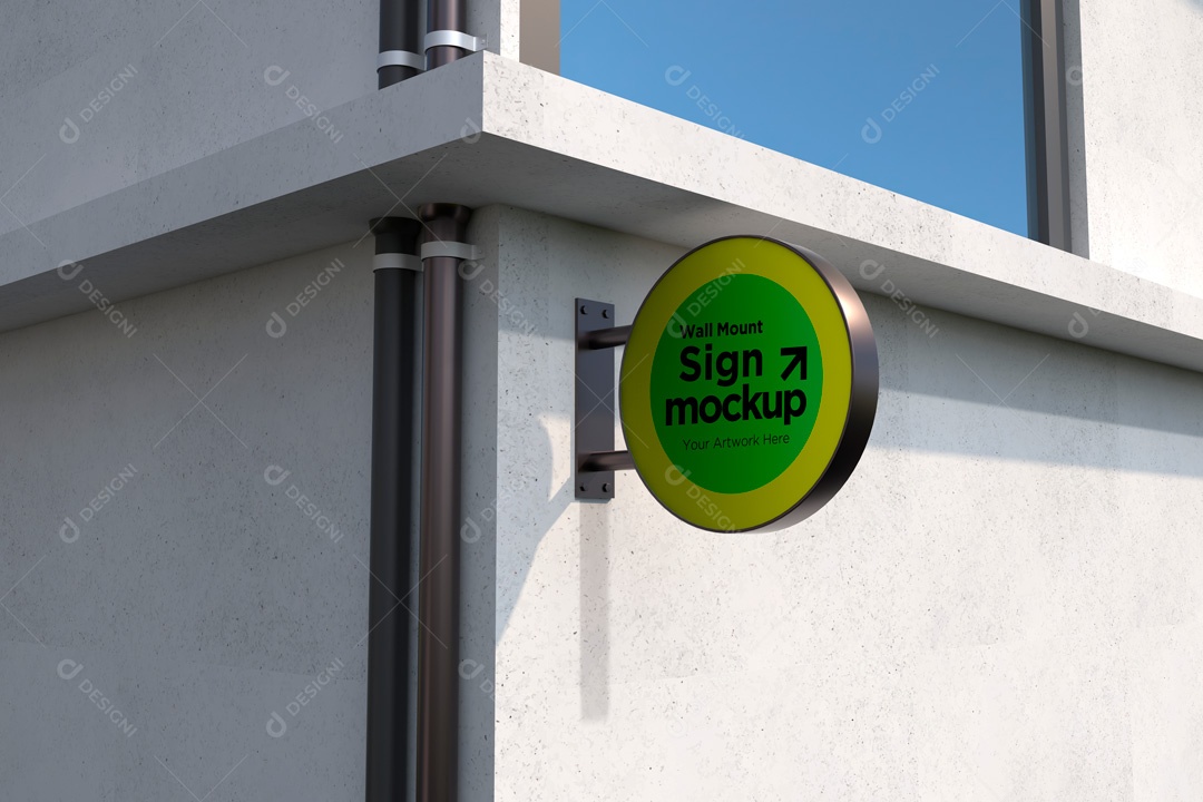 Mockup De Placa Redonda PSD Editável