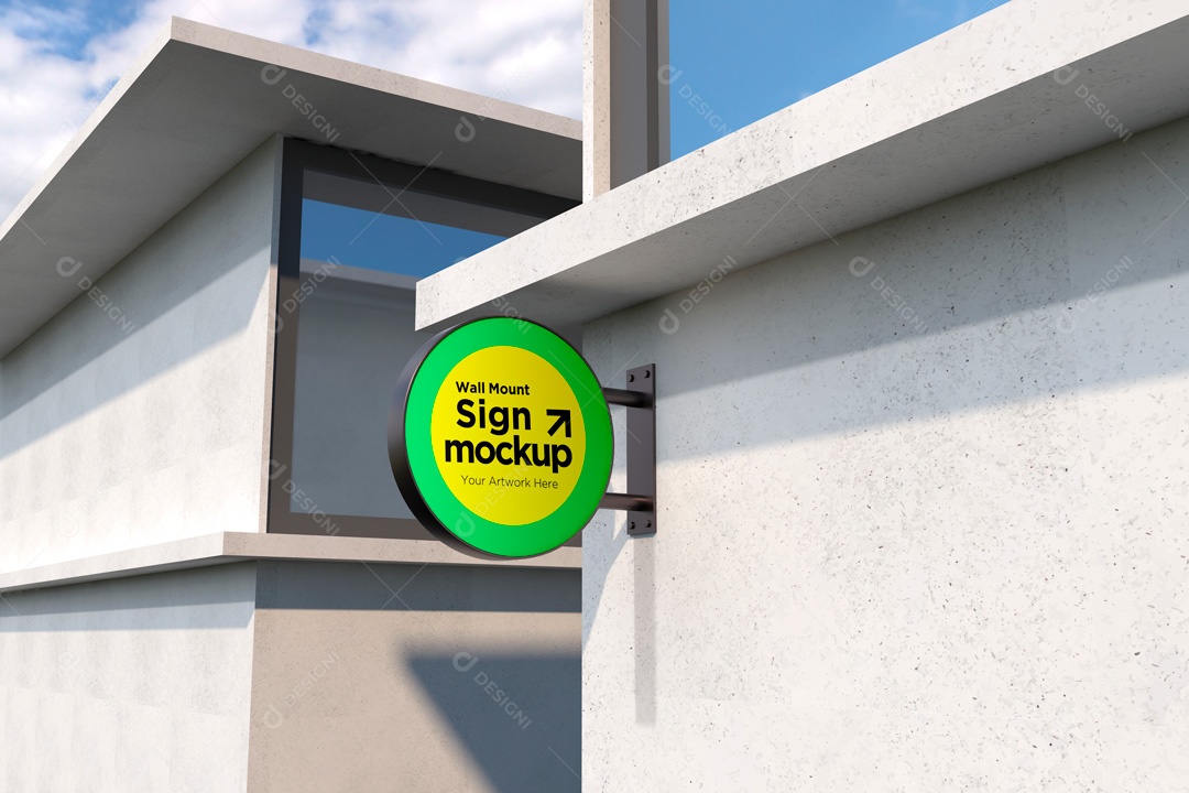 Mockup De Placa Redonda PSD Editável