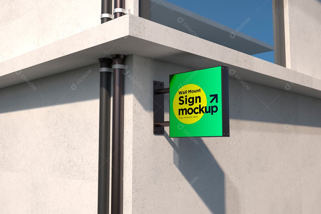 Mockup De Placa Quadrada PSD Editável