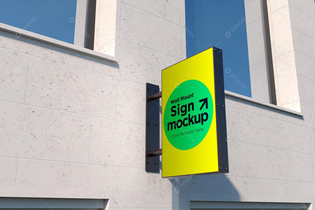 Mockup De Placa na Vertical PSD Editável