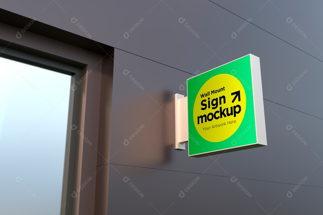 Mockup De Placa Quadrada PSD Editável