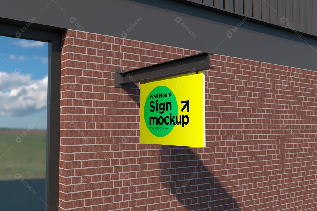 Mockup De Placa na Vertical PSD Editável