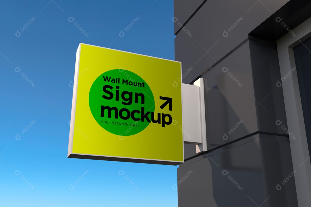 Mockup De Placa Quadrada PSD Editável