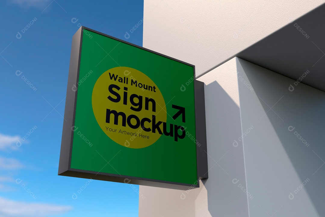 Mockup De Placa Quadrada PSD Editável