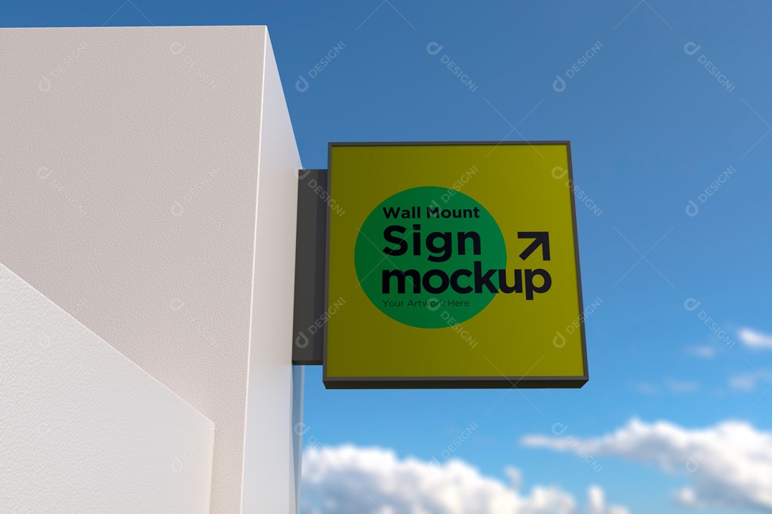 Mockup De Placa Quadrada PSD Editável