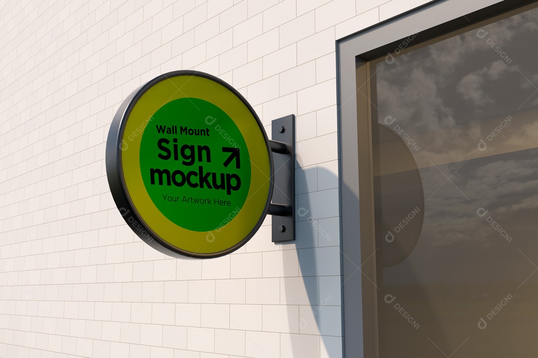 Mockup De Placa Redonda PSD Editável