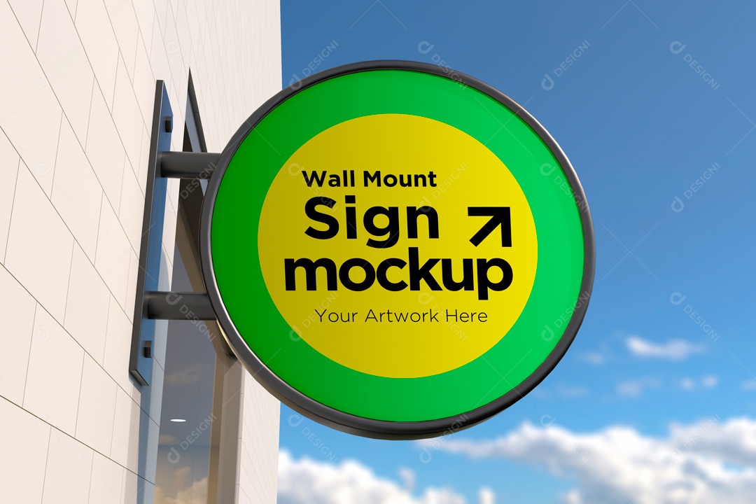 Mockup De Placa Redonda PSD Editável