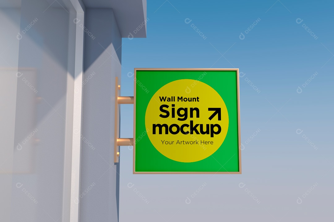 Mockup De Placa Quadrada PSD Editável